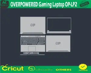 OVERPOWERED Gaming Laptop OP-LP2 Skin Vector Template