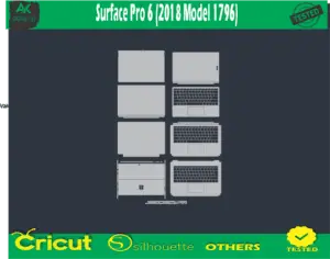 Surface Pro 6 (2018 Model 1796) Skin Vector Template