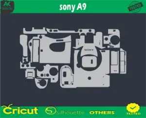 sony A9 full Camera Skin Vector Template