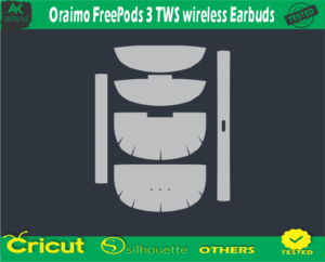 Oraimo FreePods 3 TWS wireless Earbuds Skin Vector Template