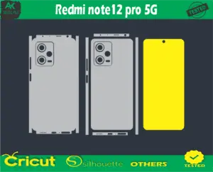 Redmi note12 pro 5G mobile Skin Vector Template