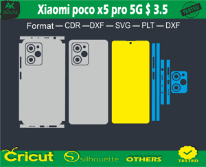 Xiaomi poco x5 pro 5G mobile Skin Vector Template