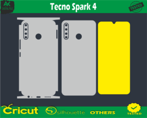 Tecno Spark 4 Skin Vector Template