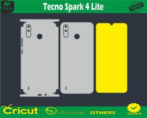 Tecno Spark 4 Lite Skin Vector Template