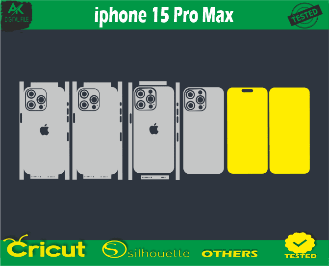 iPhone 15 Pro Max Skin Vector Templates