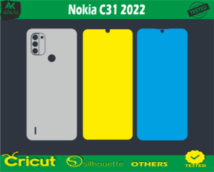 Nokia C31 2022 Skin Vector Template file skin die cut