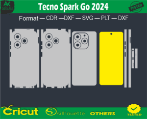 Tecno spark Go 2024 Skin Vector Template free Full warp