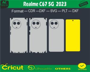 Realme C67 5G 2023 Skin Vector Template Full warp free