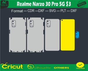 Realme Narzo 30 Pro 5G Skin Vector Template Full warp