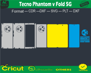 Tecno Phantom v Fold 5G Skin Vector Template Full warp free