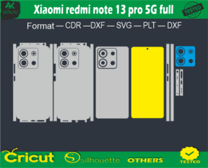 Xiaomi redmi note 13 pro 5G full Skin Vector Template Full warp free