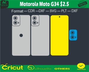 Motorola Moto G34 5G Skin Vector Template Full warp