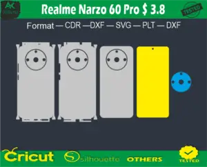 Realme Narzo 60 Pro Skin Vector Template Full warp