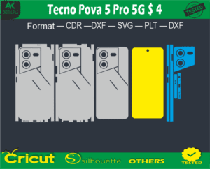 Tecno Pova 5 Pro 5G Skin Vector Template Full warp