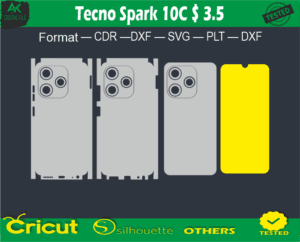 Tecno Spark 10C Skin Vector Template Full warp