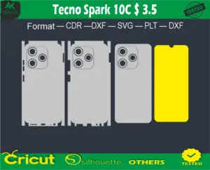 Tecno Spark 10C Skin Vector Template Full warp