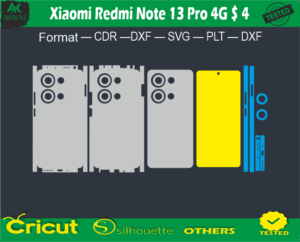 Xiaomi Redmi Note 13 Pro 4G Skin Vector Template Full warp