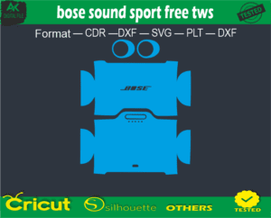 bose sound sport free tws Skin Vector Template Full warp