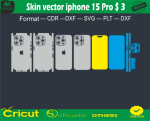 Skin vector iphone 15 pro Skin Vector Template Full warp