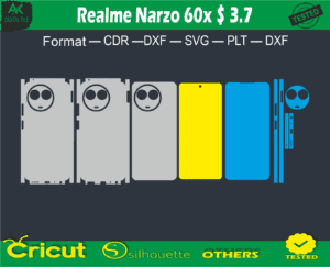 Realme Narzo 60x Skin Vector Template full wrap