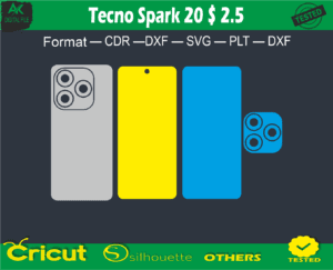 Tecno Spark 20 $ 2.5 Skin Vector Template Full warp