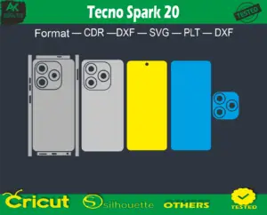 Tecno Spark 20 $ 2.5 Skin Vector Template Full warp