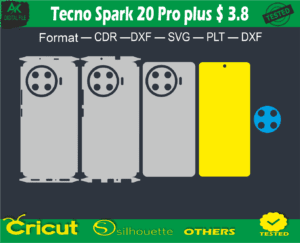 Tecno Spark 20 Pro plus $ 3.8 Skin Vector Template Full warp