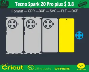 Tecno Spark 20 Pro plus $ 3.8 Skin Vector Template Full warp