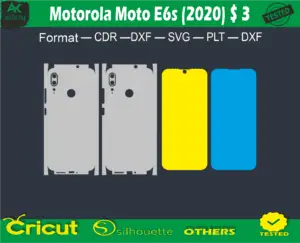 Motorola Moto E6s (2020) Skin Vector Template full warp free size