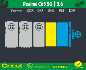 Realme C65 5G Skin Vector Template full warp free size