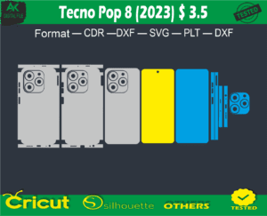 Tecno Pop 8 Skin Vector Template full warp free