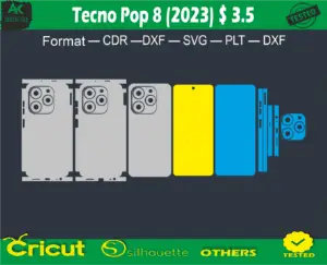 Tecno Pop 8 Skin Vector Template full warp free