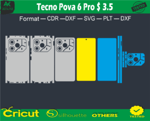 Tecno Pova 6 Pro Skin Vector Template full warp free