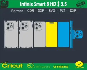 Infinix Smart 8 HD Skin Vector Template full warp free size