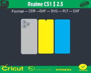 realme c51 Skin Vector Template warp free