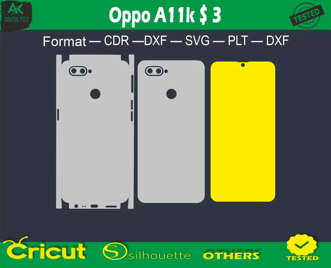 Oppo A11k full Skin Vector Template full warp