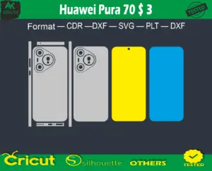 Huawei Pura 70 Skin Vector Template warp free