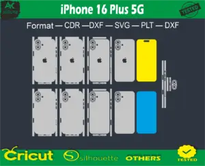 IPHONE 16 PLUS Skin Vector Template full warp free