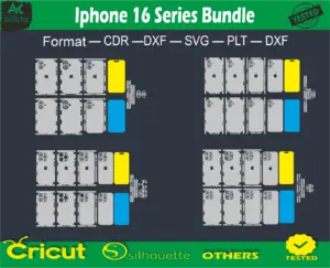 Iphone 16 Series Bundle Skin Vector Template full warp free