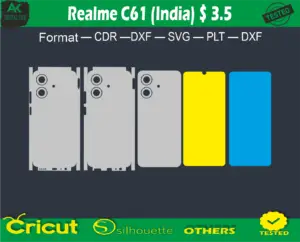 Realme C61 Skin Vector Template full warp free