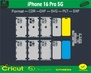 iPhone 16 Pro Skin Vector Template full warp free