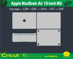 Apple MacBook Air 15-inch M3 2024 Skin Vector Template full warp