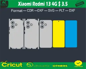 Xiaomi redmi 13 4G Skin Vector Template full warp