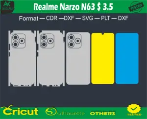 Realme Narzo N63 Skin Vector Template full warp