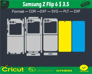 Samsung Z Flip 6 Skin Vector Template full warp