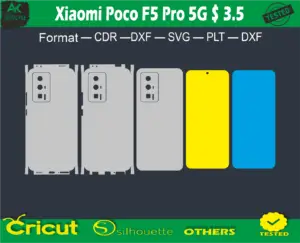 Xiaomi Poco F5 Pro 5G Skin Vector Template full warp