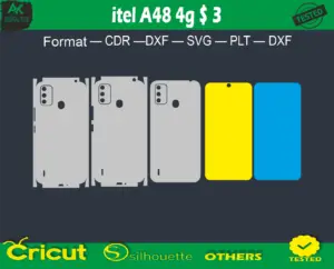 itel A48 4G Skin Vector Template full warp