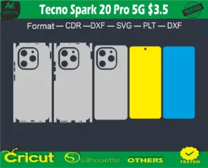 Tecno Spark 20 Pro 5G Skin Vector Template full