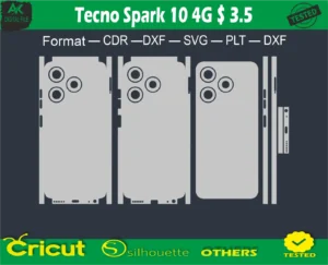 Tecno Spark 10 4G Skin Vector Template full free