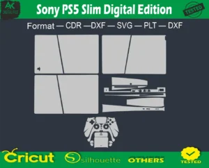 Sony PS5 Slim Digital Edition free Skin Vector Template Full warp